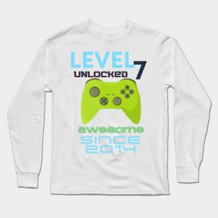 Level 7 Unlocked Awesome 2014 Video Gamer Long Sleeve T-Shirt